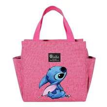 Adorable bolsa de almuerzo aislada con diseño de Stitch - Portador térmico de alimentos de doble bolsillo con grueso papel de aluminio, mantiene las comidas calientes para la escuela, de vuelta a la escuela, útiles escolares, oficina y actividades al aire libre | Colección