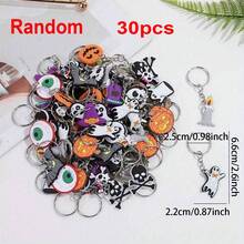 1 set da 15 pezzi, ciondoli e portachiavi casuali per Ognissanti con motivi di cartoni animati, accessori per borse da donna, ciondoli asimmetrici per Ognissanti