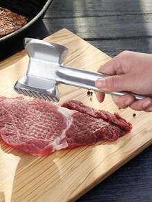 Meat Tenderizer Tool, Premium Meat Mallet With, Kitchen Mallet Ideal For Tenderizing Steak, Poultry & Chicken Cutlet - Silver - View 6