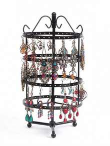 精美金属可拆卸旋转耳环展示架，旋转存取方便的储物展示塔，美容院装饰品，化妆台储物架，家居装饰品，万圣节，圣诞节礼物，情人节礼物