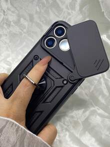 Shockproof Armor Phone Case For IPhone 17 Pro Max For IPhone 16 15 14 13 12 11 Pro Max Plus 17 Air With Military Grade Bumpers Ring Cover Slide Camera Lens Protector Armor Case Casing Coque Fundas For Moto Razr 40 50 Ultra For Galaxy Z Flip 3 4 5 6 7 For Galaxy Z Fold 3 4 5 6 7 - màu đen - Xem 2