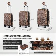 20inch 24inch 28inch Expandable Luggage PC+ABS Hardshell Suicase With TSA LOCK & Spinner Wheels,Carry On Travel Luggage For Men Women,24"/28" Single Checked Suitcase - 豹 - 查看 7
