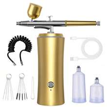 1 pezzo Aerografo ricaricabile senza fili - Kit compressore da 30 PSI, pistola ad aria compressa senza fili ad alta pressione per pittura di modelli, barbieri, decorazione di torte