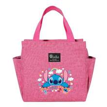 Adorable bolsa de almuerzo aislada con diseño de Stitch - Portador térmico de alimentos de doble bolsillo con grueso papel de aluminio, mantiene las comidas calientes para la escuela, de vuelta a la escuela, útiles escolares, oficina y actividades al aire libre | Colección