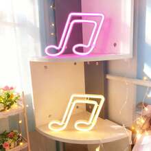 1 Stück LED Musiknoten Neon Schild Neonlicht Wanddekoration Nachtlicht Geschenke für Mädchen Schlafzimmerdekoration Zuhause Feiertags-Party Hochzeitsdekoration Raumdekoration Lichterkette