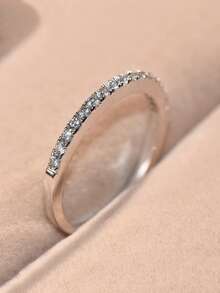 CVNANA 1 chiếc nhẫn bản rộng hình chữ V kép, trang sức thời trang nữ sang trọng đính đá Cubic Zirconia, size M, món quà hoàn hảo cho bạn gái/bạn thân, ngày Valentine, ngày của Mẹ. - F - Xem 8