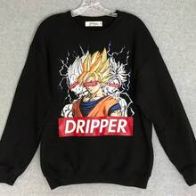 Crewneck Mens Medium Pullover Sweatshirt Anime - màu đen - Xem 7