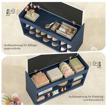 36,2-Zoll-Schuhbank mit anhebbarem Stauraum, Aufbewahrungsbank mit gepolstertem Sitzkissen, Eingangsbank mit 2 verstellbaren Regalen, für Eingangsbereich, Wohnzimmer, Schlafzimmer