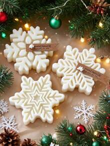 Molde de silicona con diseño de copos de nieve navideños para hacer velas, jabón artesanal, aromaterapia, yeso y resina. Kit de elaboración de velas para decoración del hogar y regalos