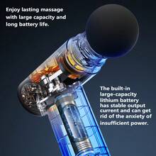 OBOVAY 黑白便携式深层肌肉按摩枪，USB充电，800mAh电池，适用于缓解背部/颈部/腰部/足部肌肉不适，是完美的节日礼物——圣诞礼物 - 彩色 - 查看 9