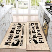 1pc Cute Cat Pattern Printed Rug, Faux Wool Mat - Highly Absorbent, Easy To Clean, Suitable For Home Decor, Farmhouse, Entryway, Indoor, Room, Kitchen, Dining Room, Small Office/Home Office, Sink, Laundry Room, Doormat, Kitchen Mat, Non-Slip Mat