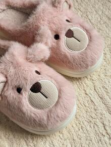 Damskie, jednokolorowe, swobodne, pluszowe kapcie wsuwane z futerkowym wykończeniem, wygodne, domowe ubranie na jesień/zimę