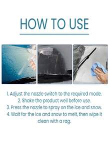 rayhong Deicer - Automotive Windshield & Window Fast-Acting Powerful De-Icer & Defroster Cleaner. Quickly Melts Frost, Ice And Snow On Car Windows, And Defrosts Frozen Locks, Wipers And Antennas. Spray-On Formula Won't Leave Residue On Glass, Easily Wipes Clean Without Obstructing Vision.
