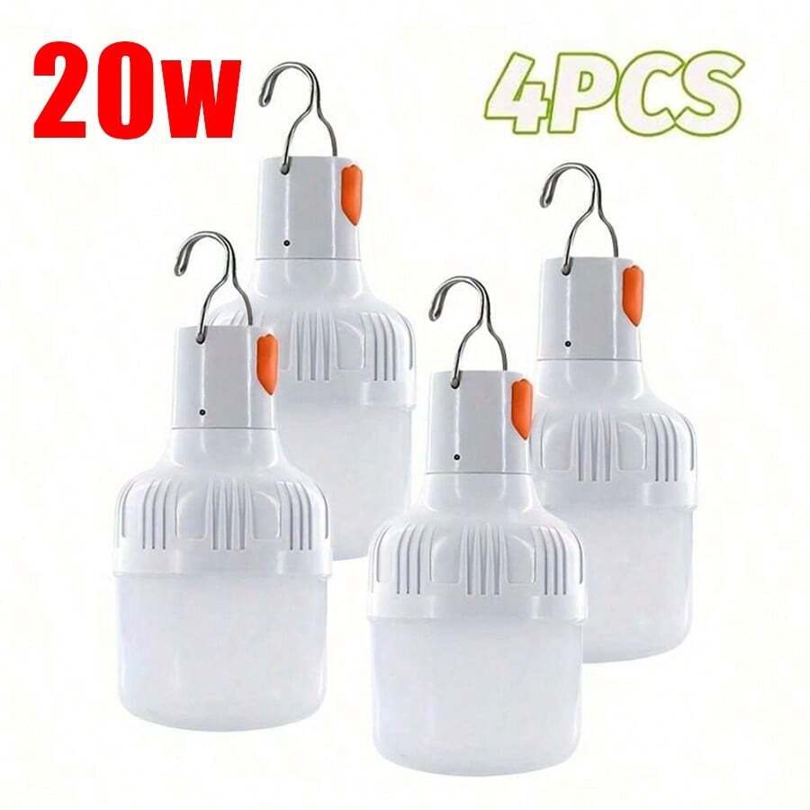 4pcs Rechargeable USB LED Light Bulb, Emergency Portable Lighting, Decorative Light Bulb, Suitable For Stage Lighting, Built-In Battery USB Charging, 400mAh Lithium Battery, Suitable For Cars, Bedrooms, Kindergartens, Bathrooms, Garages, Outdoor Use - 4 chiếc - Xem 1