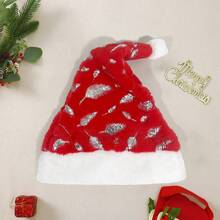 Adults Santa Claus Hat Sequins Snowflake Christmas Cap For Party - Silver - View 5