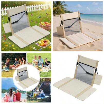 Stadium Chair - 61x34.5x40.5cm Folding Sitting Support Pad Portable Backrest Seats Folding Cushion with Comfort Support Beach, Fishing, Travel, Lawn, Outdoor Garden, Picnic, Camping