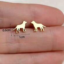 1 Paar niedliche Haustier Hund Tier Ohrringe für Frauen aus Edelstahl, originelle Mode Schmuck Geschenke