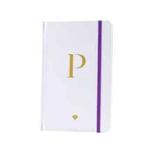 Libreta de Notas Iniciales con Pasta Dura de Piel Vegana, Separador y Elstico, Cuaderno de Notas Profesional como Agenda Mujer y Diario, Regalos para Mujer y Mam u2013 Notebook, Letra R - Letra P - Oro - Ver 2