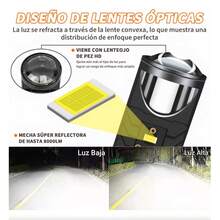 Kit de faros LED H4, con bombillas de proyector CSP 6000K, compatible con CAN bus. Accesorios para automóviles / Accesorios para motocicletas - A - Ver 3
