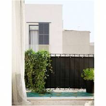 Balcony Privacy Screen Fence Cover 3'x16' HDPE Shade Mesh Fabric With Ties, 90 Visibility Block, Wind Patio, Deck, Porch, Pool, Backyard, Apartments Railing - 3x10英尺+黑色 - 查看 10