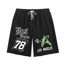 Teen Boys Athletic Shorts - Printed Shorts For Men - Beach Shorts With Graphic Design - Summer Casual Pants For Men - Perfect Birthday Gift For Him - Halloween Gift Idea - 黑色 - 查看 2