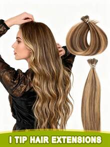 I-Tip Hair Extensions, Human Hair, I-Tip Hair Extensions - Invisible, Pre-Bonded Straight Fusion Hair Extensions, Unisex, I-Tip Hair Extensions, Human Hair Extensions, 1B Natural Black Straight Hair, I-Tip Keratin Hair Extensions, Invisible - Multicolor - View 35