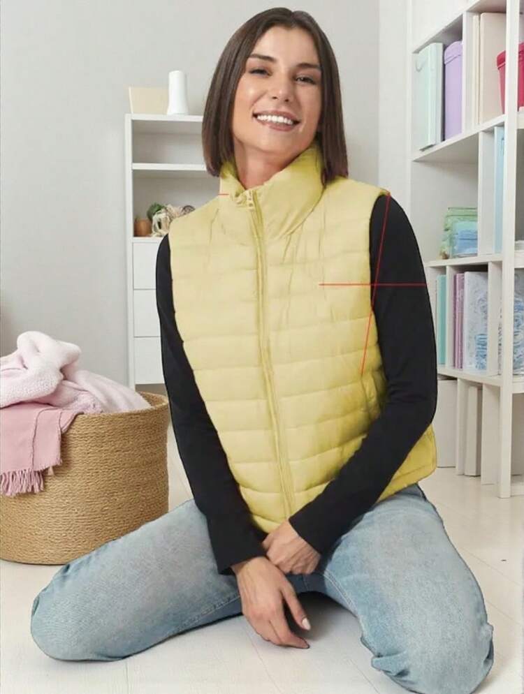 Women Sweater Vests - Beige - View 4