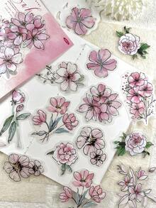 20pcs/Pack Vintage Floral Rose Plant PET Stickers, Scrapbooking DIY Decorative Stickers For Planner, Album - Multicolor - View 4