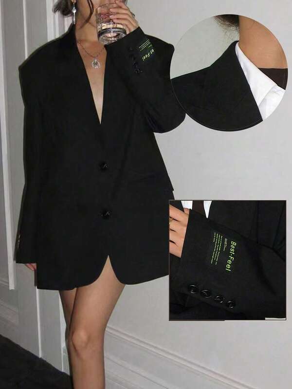 Blazer ligero para mujer. Esta chaqueta formal de solapa pico de longitud media, casual pero distintiva, es adecuada para ocasiones como banquetes, bodas, festivales, fiestas y salidas. Es una prenda de vestir elegante y chic para mujer en otoño.