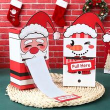 2 Pcs Christmas Holiday Money Pulling Box Creative Santa Claus Snowman Pattern Surprise Merry Present Pull Out Box - Red - View 5