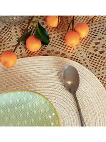 2pcs/4pcs/6pcs Woven Oval Placemats, 12x18 Inches, Oval Table Placemats, Natural Woven Heat Resistant Tablemats, Red Napkins, White Napkins, Suitable For Family Gatherings, Wedding Parties (Beige) - Milk Coffee Color - View 5