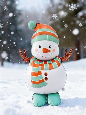 2pcs Standing Christmas Snowman Foil Balloons, Christmas Snowman Balloons, Christmas Foil Balloons, Mini Candy Canes, Suitable For Christmas Decoration, Christmas Party, Winter Theme, Snowman Theme Party, Photography Props, Indoor/Outdoor Decor, Birthday Party, Christmas Party Supplies, Winter Party Decorations