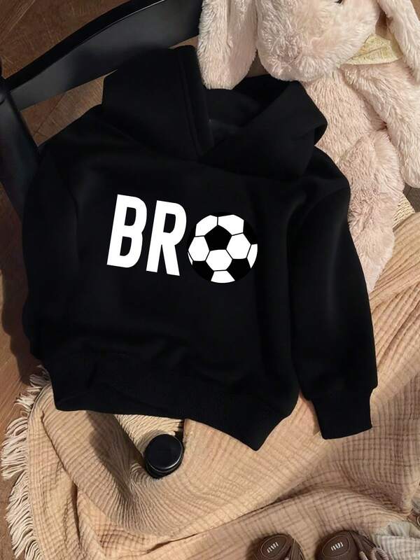 1pc Baby Boy Cartoon Print Hooded Sweatshirt, Cute Toddler Warm And Comfortable Top, Autumn/Winter