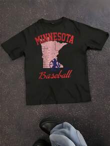 Minnesota Baseball Shirt, Retro Minnesota Baseball 90s Style Shirt, Minnesota Game Day Tee Gift, Throwback Minnesota Shirt, Baseball Mom Tee - 黑色 - 查看 1