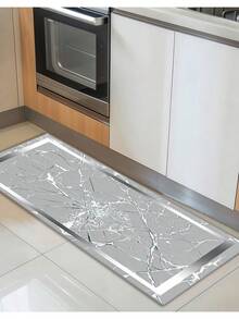 Gradient Marble Design Kitchen Mat With Anti-Slip Diamond Velvet Carpet, Suitable For Sink, Bedroom, Living Room And Dining Area - Easy To Clean, Machine Washable.