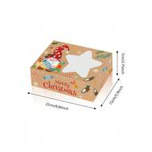 Cutie cadou de Crăciun pentru fursecuri, 12/24 buc, cu fereastră, forme mari de copt rezistente la ulei, în stil brutărie, cu imprimeu de turtă dulce și om de zăpadă, potrivită pentru petrecerea de Crăciun, nunta, ziua de naștere