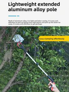 1pc (Random Color) Foldable Trash Picker, Aluminum Alloy Litter Tongs, Sanitation Pliers, Garbage Collection Tool, Long Grabber With Foldable Clamp, Comes With Trash Bags