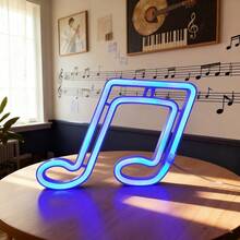 1 Stück LED Musiknoten Neon Schild Neonlicht Wanddekoration Nachtlicht Geschenke für Mädchen Schlafzimmerdekoration Zuhause Feiertags-Party Hochzeitsdekoration Raumdekoration Lichterkette