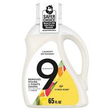 9 Elements Vinegar Powered Liquid Laundry Detergent, Citrus Scent, 65 Fl Oz, 35 Loads