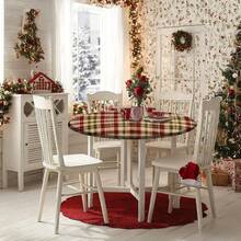 1/36 pièces Nappe de table de Noël à carreaux rouges et noirs, housse de table ronde en mélange de polyester à ajustement élastique pour une utilisation intérieure/extérieure, décoration hivernale toutes saisons (Noël, Thanksgiving, Nouvel An), décoration de fête facile à nettoyer et durable, décoration de table festive, décoration saisonnière pour la maison, motif flocon de neige, installation de repas en extérieur, nappe pour table à manger