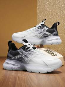 WARRIOR Casual Men's Shoes, Comfortable & Versatile Slip-On, Contrast Color Flat Casual Walking Sneakers, Lace-Up Soft Bottom Casual Shoes, Low-Top Outdoor Flat Shoes, Round Toe Low Heel Non-Slip Solid Color Soft Bottom Hiking Shoes, Men's Low-Top Leather Sports Skateboard Shoes