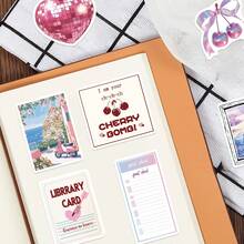 100pcs Vintage Watercolor Travel Stickers, Cute Cartoon Animal & Food Stickers, Fashion Sticker Pack, Waterproof Vinyl Stickers For Water Bottles, Laptops, Notebooks, Phones, Luggage, Journals, Fridges, Cups, Etc. - D - View 8