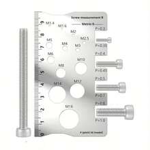 Solid Metal Screw Bolt Caliper - Stainless Steel Nut Screw Gauge With Screw Alignment Function, Sturdy And Durable Construction, M1-M12 Precision Measurement, No Assembly Required. Ideal For Repair Technicians And Mechanics In Electronics And Automotive Manufacturing Industries, DIY Projects, And Auto Repair Shops. This Convenient Portable Measuring Tool Provides Accurate Measurement Results. Also An Ideal Gift For Men!