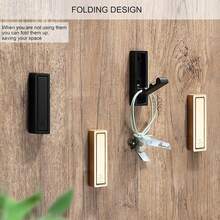 ¡Recomendado4 Piezas Oro Plegable Ganchos de Pared, Alta Resistencia para Colgar Abrigos, Toallas, Mochilas, Bolsas de Oro Cepillado, Ganchos de Toalla en el Baño, Armario, Entrada, Piscina y Cocina¡Top de Temporada - 1 - Ver 7