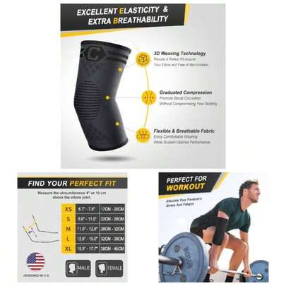 2 Pack Elbow Brace Tendonitis, Tennis Elbow Compression Support Sleeve Golfers Elbow, Bursitis, Workout, Weightlifting