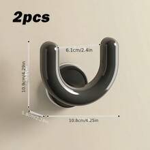 2pcs Suction Cup Shoe Racks, Wall Mounted Slipper Storage Holders For Bathroom And Shower, Practical Hooks Set