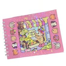 Hardcover Coloring Book 50 Pages Of Drawings On A5 Sheet 180 Grams Back To School - 淺灰紫 - 查看 3