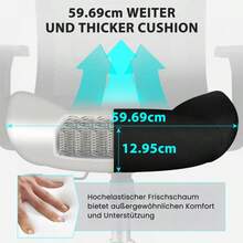 Sedia da ufficio ergonomica, sedia da scrivania con schienale alto da 200 kg, cuscino morbido 3D, braccioli 4D, supporto lombare regolabile, sedia da computer a dondolo da 105°, sedia in rete