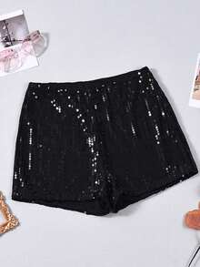Quần short siêu ngắn lấp lánh màu đen kiểu Y2K, phù hợp cho các bữa tiệc rave và lễ hội âm nhạc, quần thời trang nữ, trang phục Giáng sinh phong cách Y2K cho nữ, mùa hè - màu đen - Xem 7