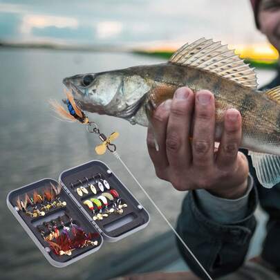 25 pezzi Assortimento di esche per pesca a mosca